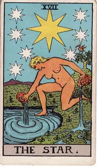 The Star tarot card from the classic deck, illustrated by Pamela Colman Smith in 1909