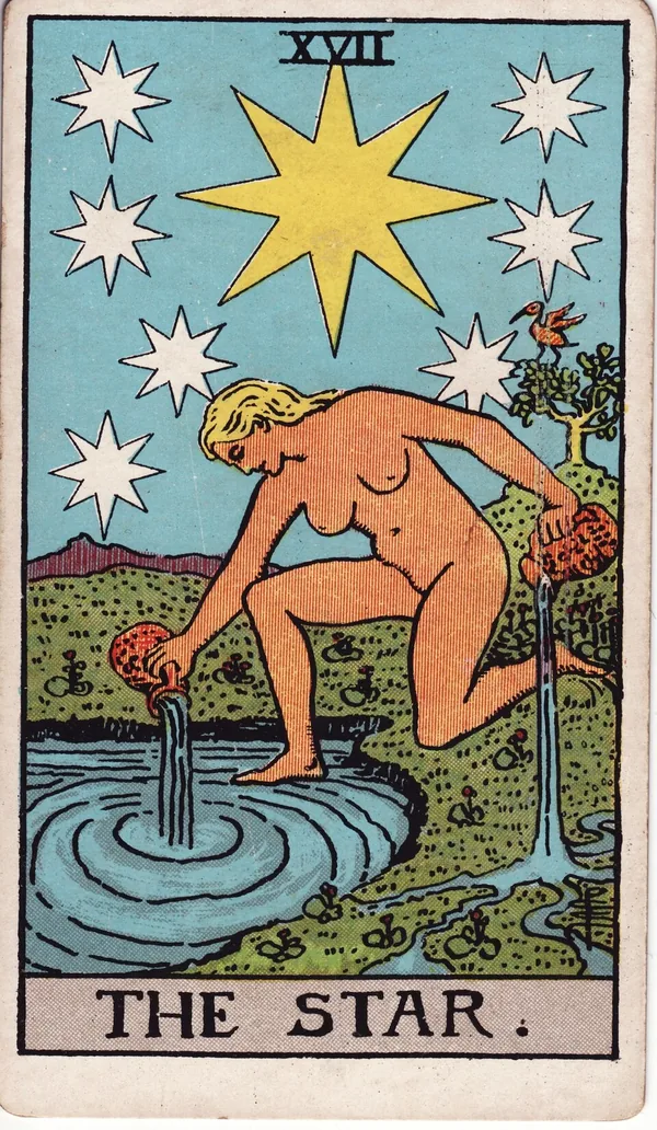 The Star tarot card from the classic deck, illustrated by Pamela Colman Smith in 1909
