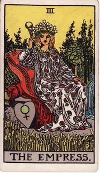 The Empress tarot card from the classic deck, illustrated by Pamela Colman Smith in 1909