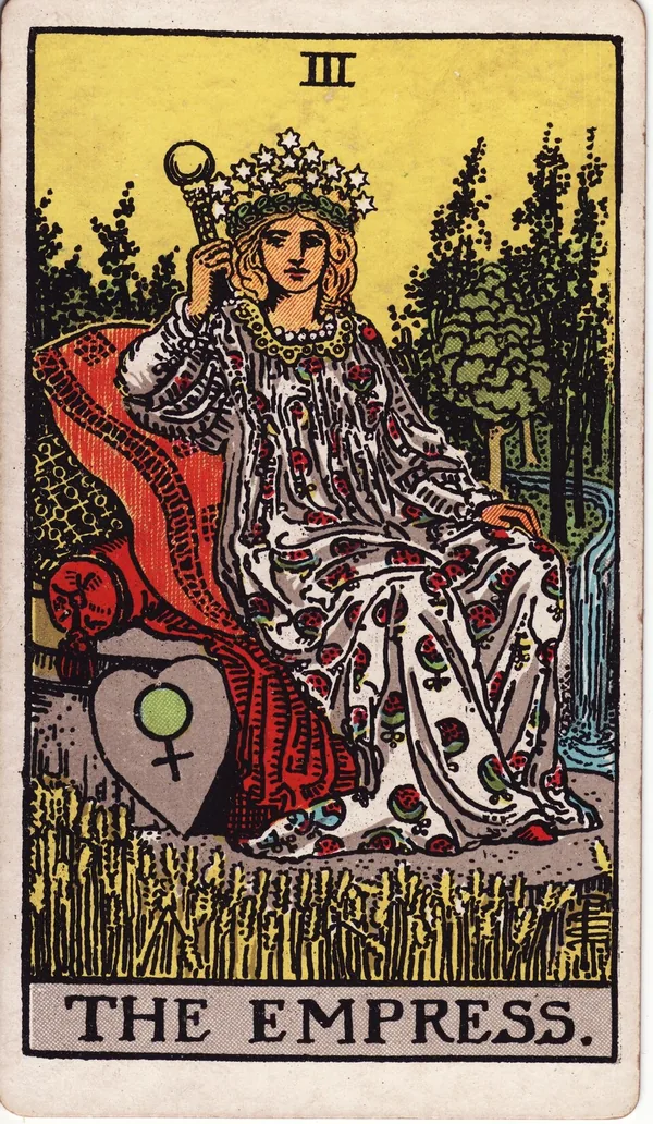 The Empress tarot card from the classic deck, illustrated by Pamela Colman Smith in 1909